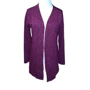 SHOP BASIC PURPLE OPEN‎ CARDIGAN STYLE P1125 WOMEN SIZE LARGE POLYESTER SWEATER